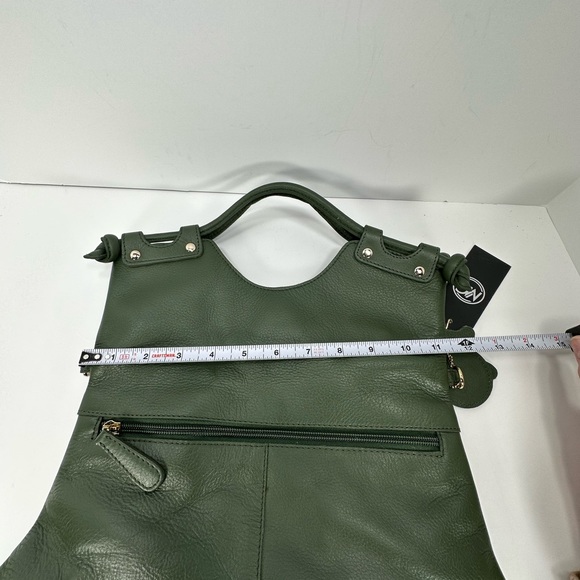NWT - Madi Claire Flap Over Leather Satchel Handbag - Verona - Olive - Picture 7 of 14